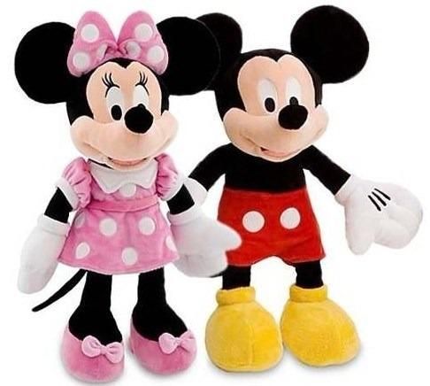 Pareja Mickey Mouse y Minnie Peluche Con Sonido 36cm