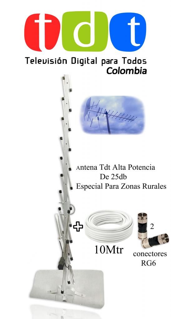 Antenas TDT Rural y urbana de 5 dbi hasta 25 dbi