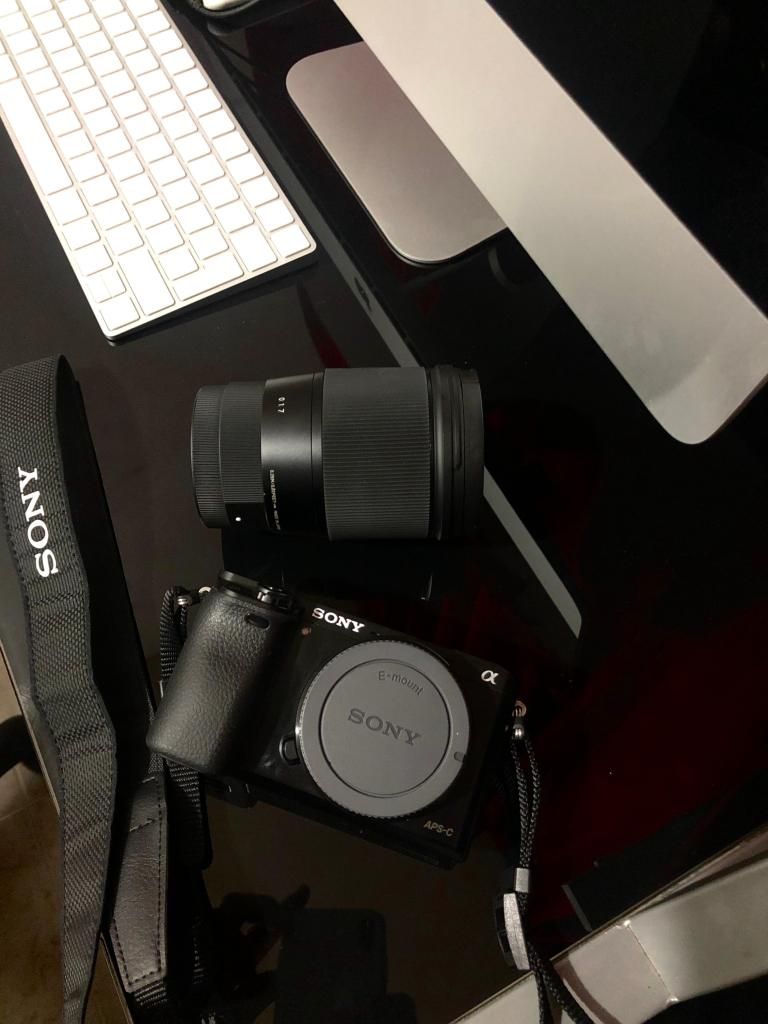 Cámara Sony A Lente Sigma 16 mm y Accesorios