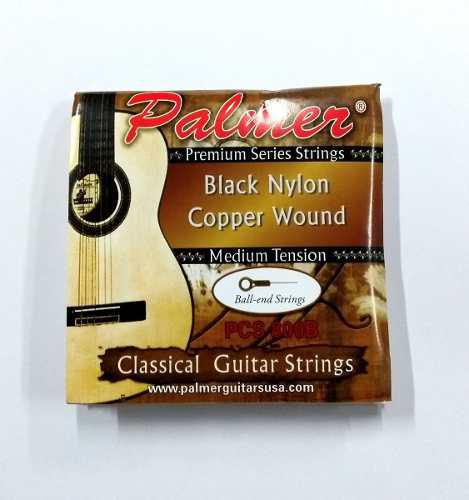 Cuerdas Guitarra Clasica Nylon Negro Pcs800b Palmer