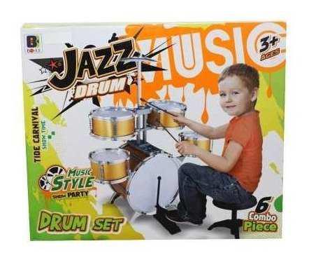 Set Bateria Gra Musical 5 Tambores Música Niños Jazz