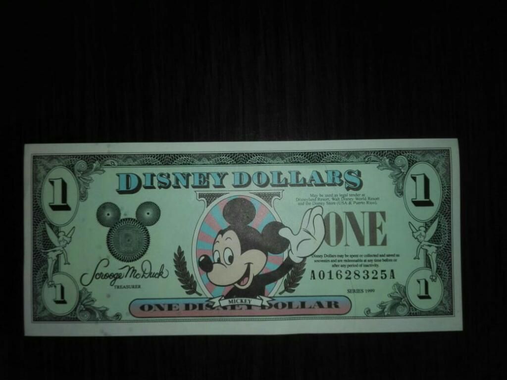 Billete Disney -mickey One Dollar 