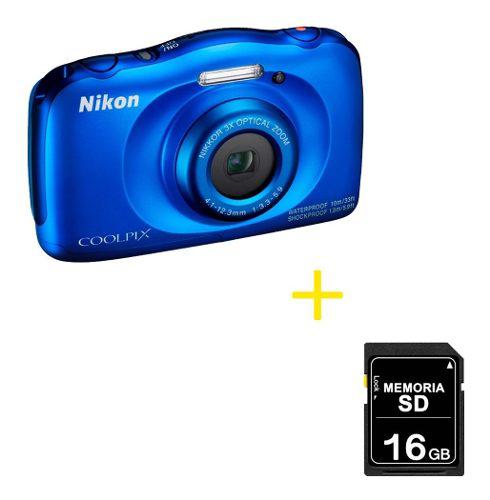Cámara Nikon Sumergible Coolpix W100 + Memoria 16gb