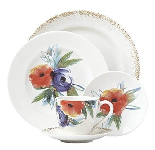 Lenox 869016 5 Pieza Pasión De Flores Cubierto Vajilla