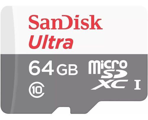 Memoria Micro Sd 64 Gb Sandisk Clase 10 Ultra 80mbs