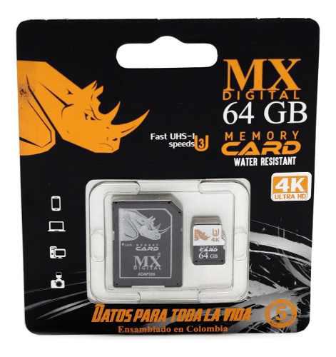 Memoria Micro Sd Fast Uhi-s U3 Con Adaptador Mx Digital 64gb