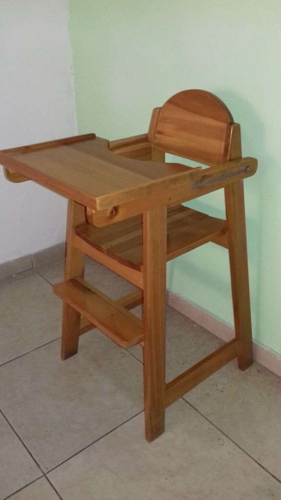 venta silla alta para comedor de bebe en pino