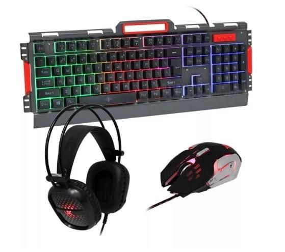 Combo Gamer - Teclado, Mouse Y Audifonos Iluminados