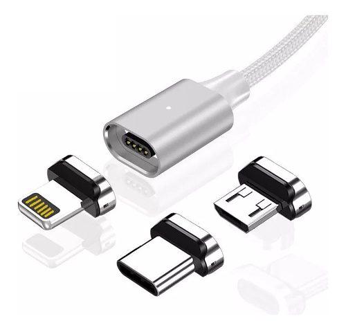 Cable Carga X3 Magnético Adaptable Micro Usb Tipo C iPhone