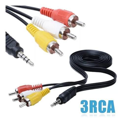 Cable Rca 3x1 A 3,5mm Audio Video Tv Box Miniproyector 1.8mt