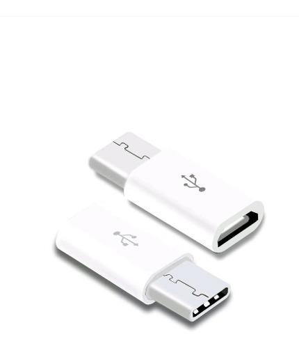 Convertidor Adaptador Micro Usb A Usb 3.1 Tipo C Blanco