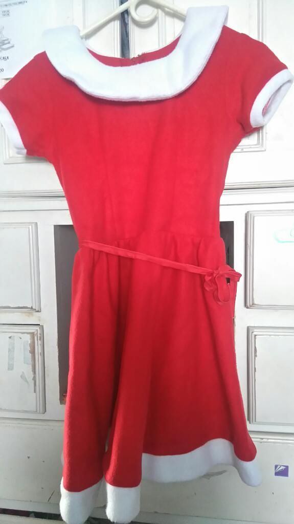 Vestido de Mamá Noel talla 8 a 10 para Niña