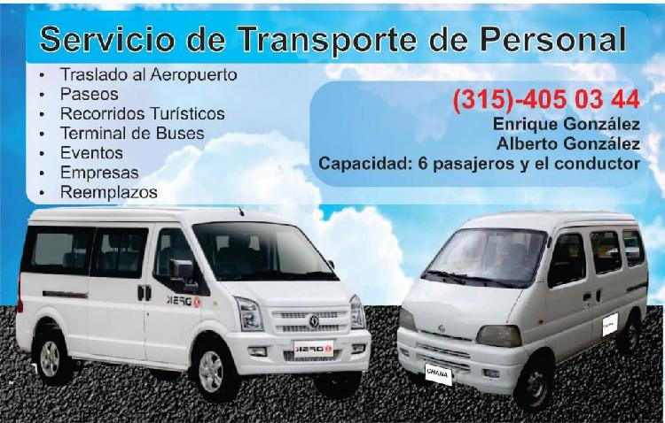 Servicio de Transporte (315)-405-03-44 Capacidad: 6