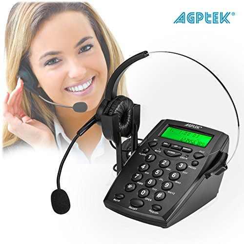 Auricular Teléfono Agptek Call Center Dialpad \u0026 Redial