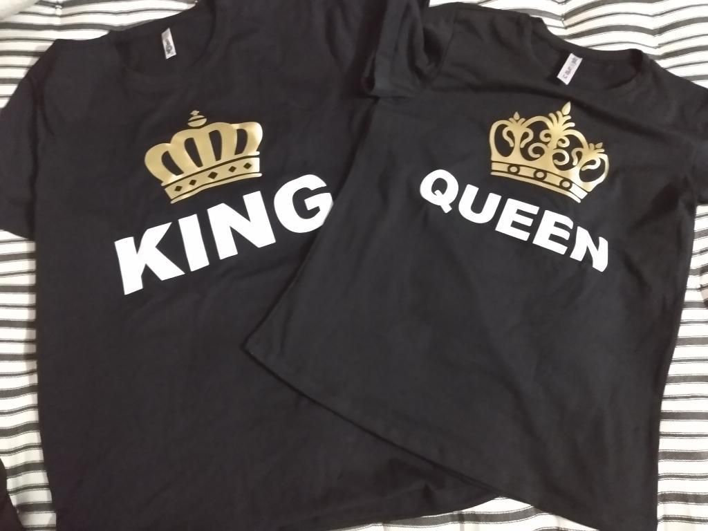 Combo Camisetas King And Queen para Novios Etc