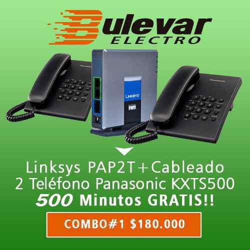 Linksys + Cableado + 2 Telefono Panasonic Cabinas Telefonica