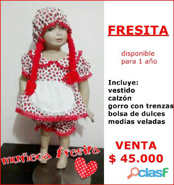 Venta de disfraces nuevos de muñeca fresita para bebe niña