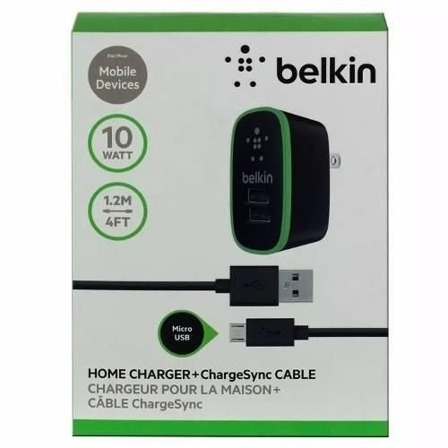 Cargador Belkin Pared Doble Carga Rapida 10wat cable Iphone