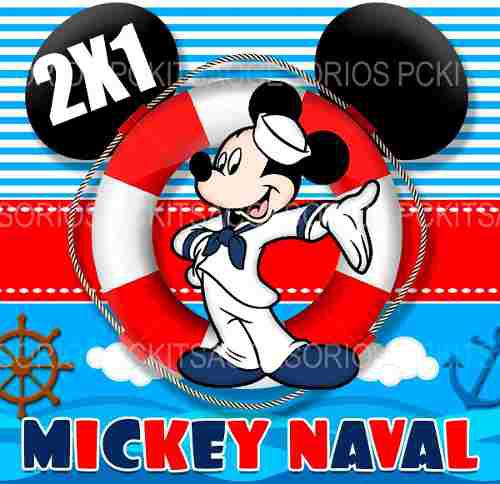 Kit Imprimible Mickey Marinero Fiesta Naval 2x1