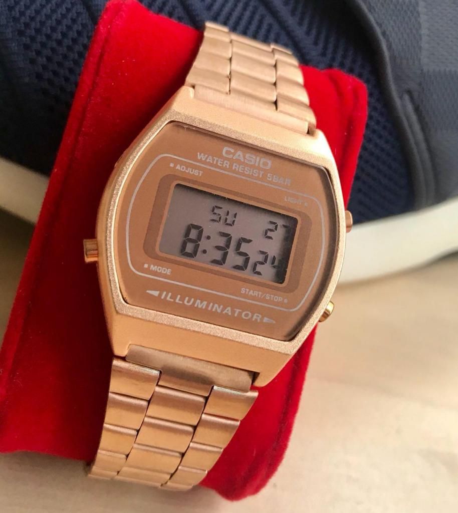 RELOJ CASIO RETRO CLASICO MUJER ROSADO DORADO PLATEADO