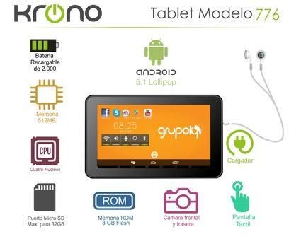 Tablet Krono 776 Pantalla 7 Bluetooth Cámara 8gb Resistente