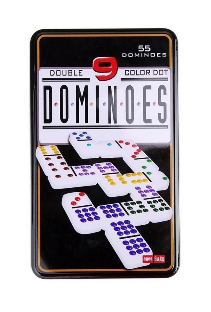 Dominó Doble 9 A Color 55 Fichas Juego De Mesa Con Caja