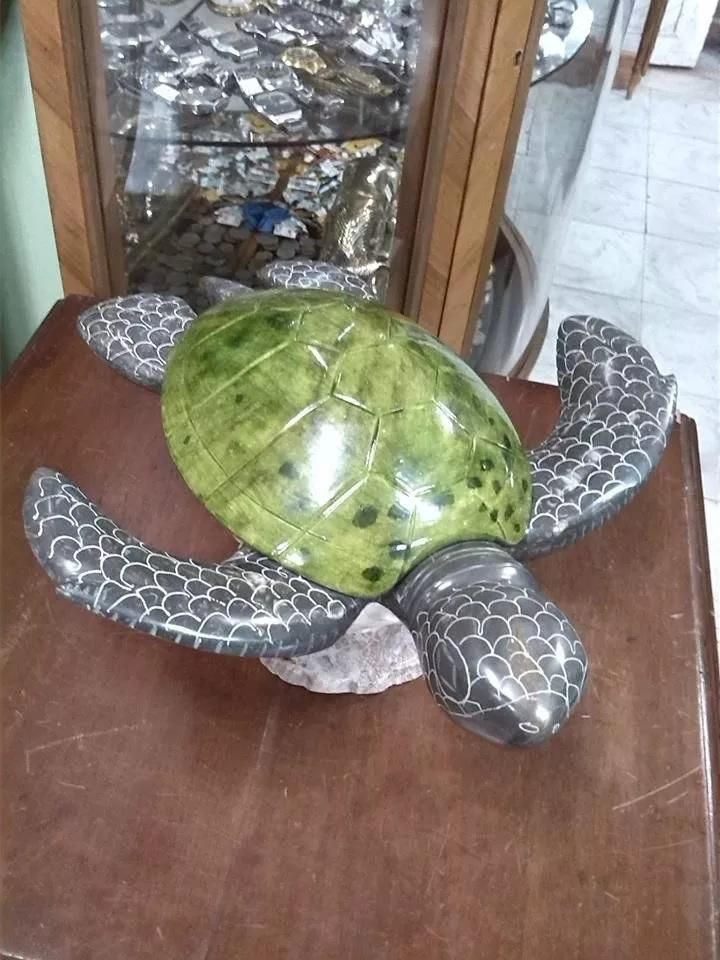 Figura De Tortuga En Marmol Antigua Grande Importada