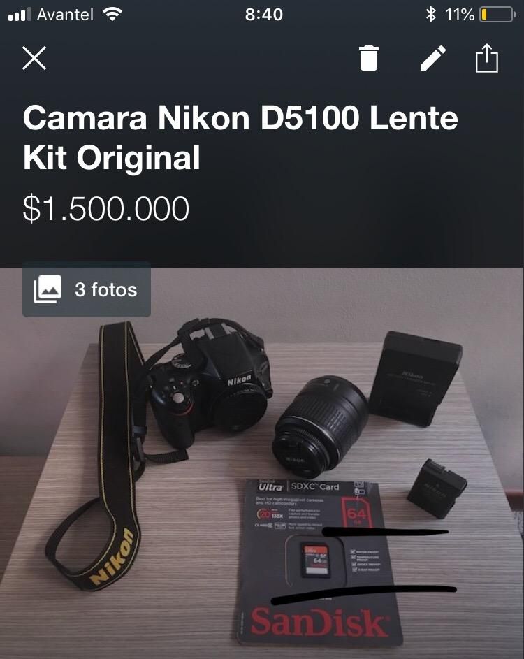 Camara Nikon D Lente Kit Original
