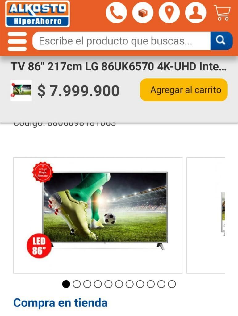 Tv de 86 Pulgadas Marca Lg