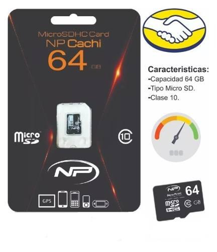 Memoria Micro Sd De 64 Gb New Print Clase 10+100% Original