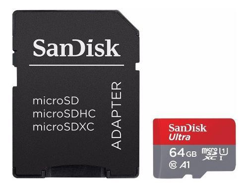 Micro Sdxc Sandisk Ultra 64gb, Clase 10 80mb/s