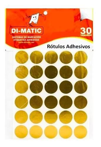 Rotulo Adhesivo Redondo 19 Dorado Dimatic