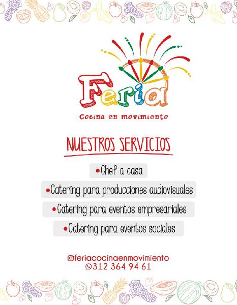 Servicio de catering o alimentación para eventos