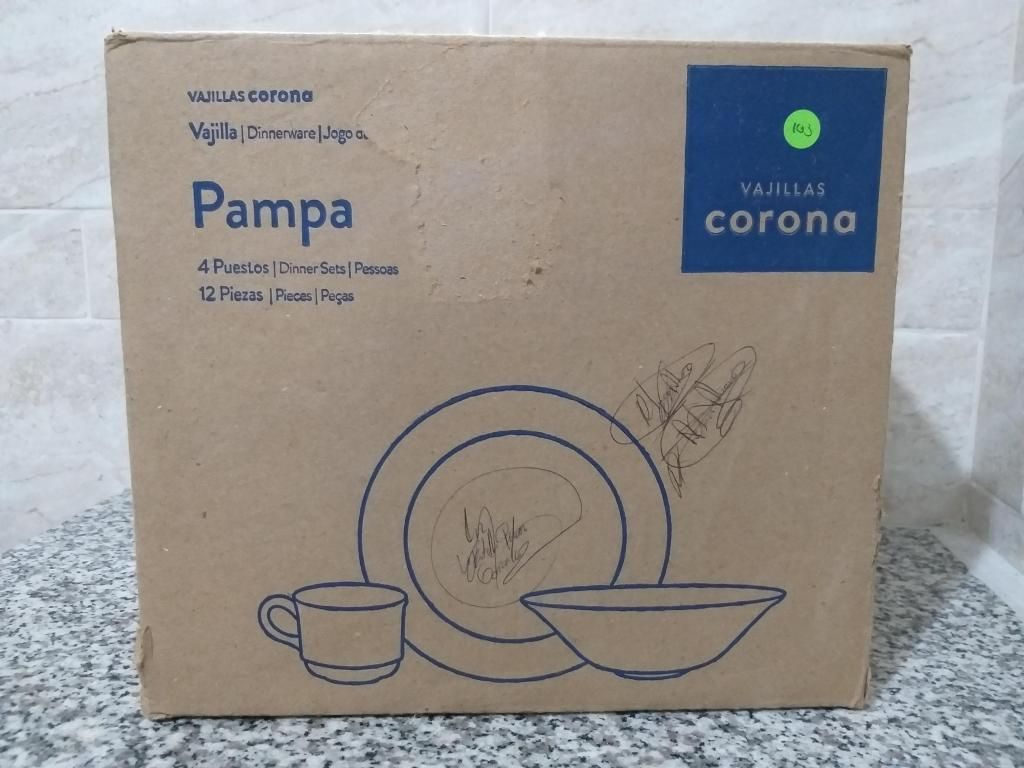 Vajilla CORONA Pampa 12 piezas
