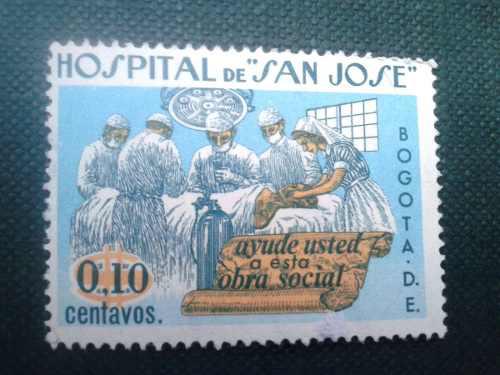 Estampilla Hospital De San José Colombia Bogota Obra Social