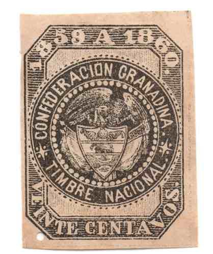 Estampilla Timbre 1859 - 1860 Confederación Granadina