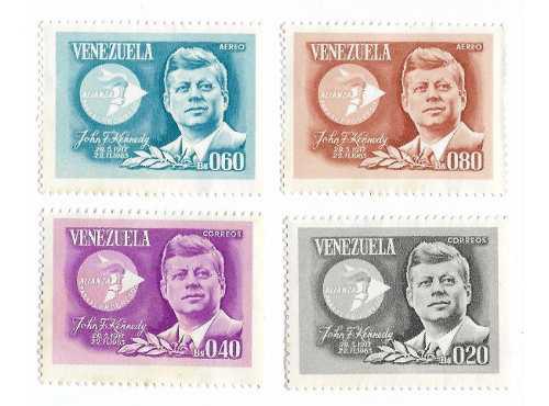 Estampillas Venezuela Colección Completa Kennedy 1963