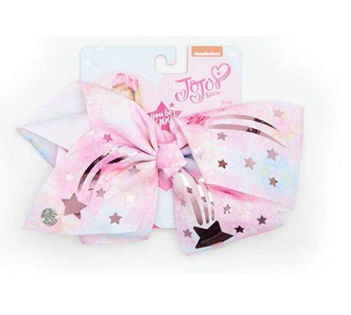 Jojo Siwa Cotton Candy Pink Blue Star Foil Bow Clip
