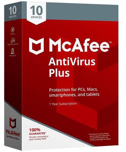Mcafee Antivirus Plus 2019 Para 10 Equipos Multidispositivos