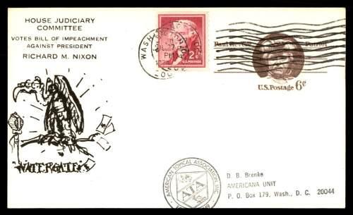 Sobre 1974 Usa Politica Fdc Nixon Impeachment Watergate !!!