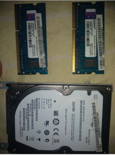 Memorias ram ddr3 2gb, y disco duro de 500gb