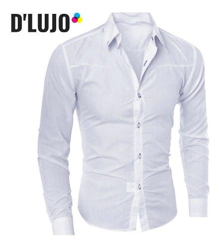 Camisas Hombre Manga Larga Slim Fit Ropa Elegante Nuevas