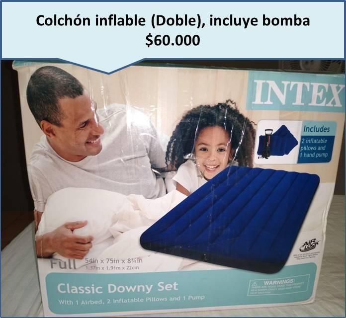 Colchón inflable (Doble), incluye bomba