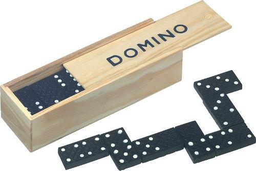 Mini Domino Fichas Caja De Madera Set 28 Piezas
