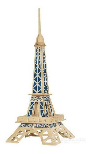 Rompecabezas De Madera 3d Modelo Torre Eiffel Paris