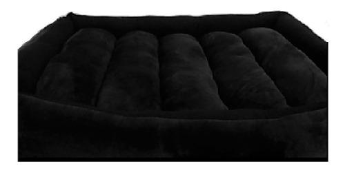 Cama Para Perro Acolchada Tipo Peluche Talla M Negra