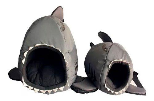 Casa Cama Tiburon Mascotas Gatos Perros 40 X 40