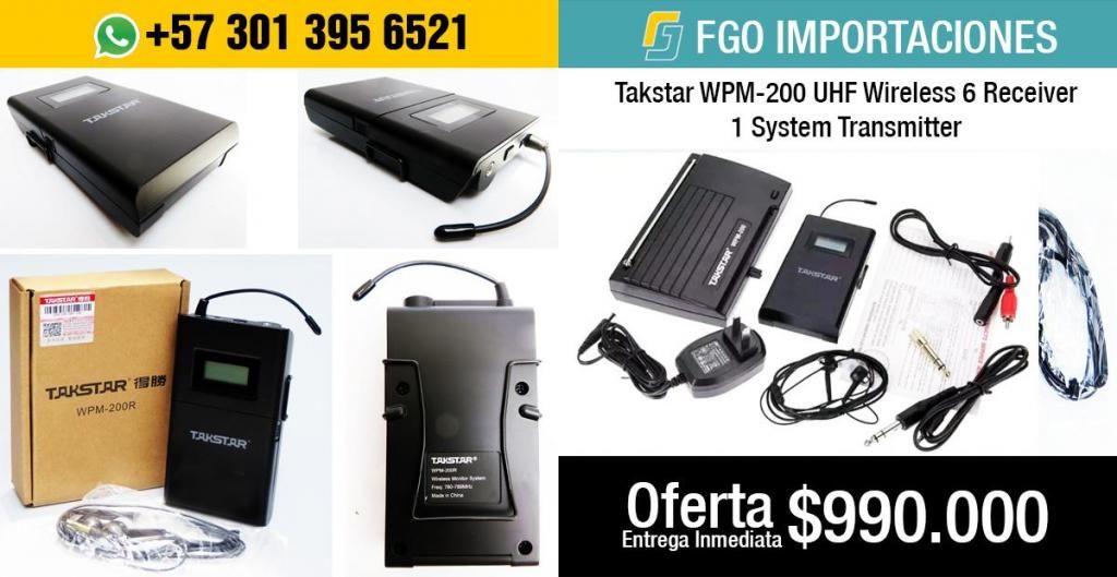 Takstar WPM-200 UHF Wireless 6 Receiver 1 System Transmitter