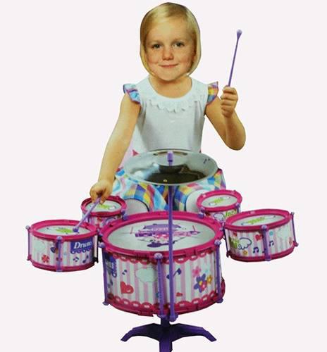 Set Bateria Musical 5 Tambores Infantil Niñas Jd 388-4