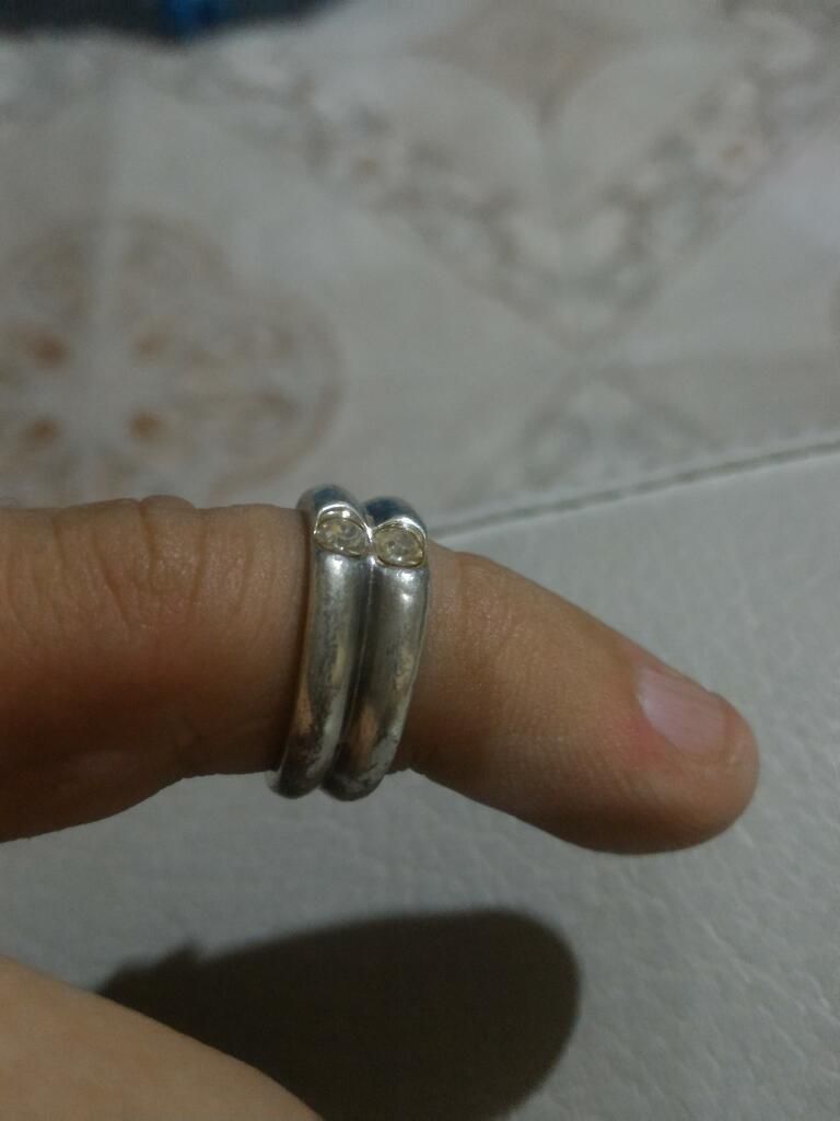 Plata Y Piedras Anillo Hermoso